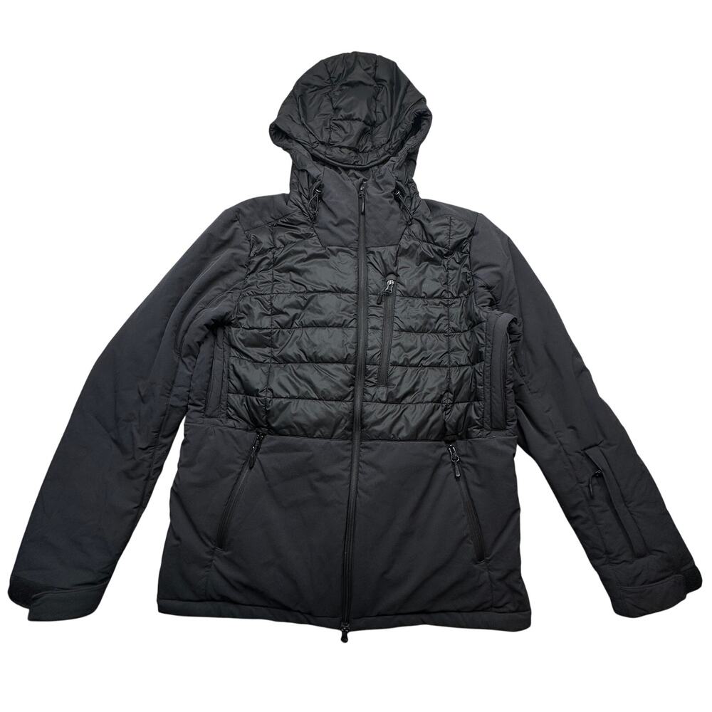 LL Bean Rangeley Primaloft Fill Ski Hooded Jacket Men Medium Nylon Quilted Black